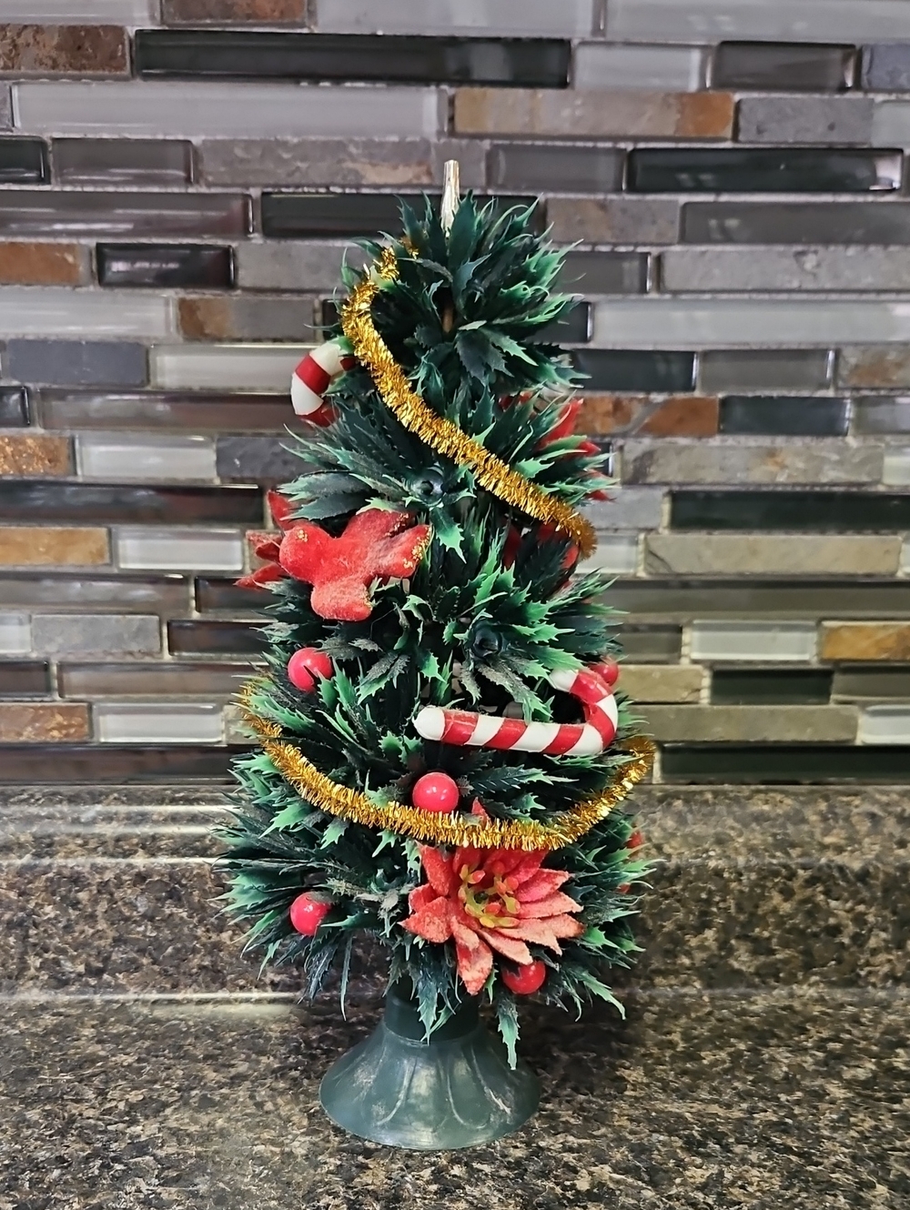 Vintage Plastic Table Top Christmas Tree